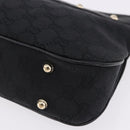 GUCCI Bamboo Shoulder Bag Leather Black Gold 137378 Auth 194670V-11