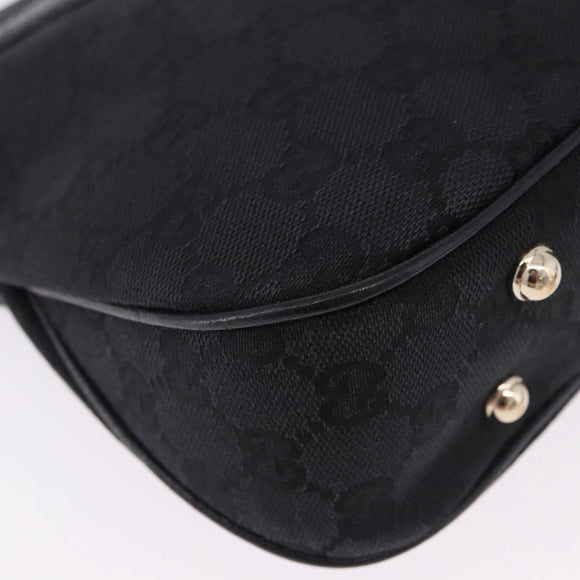 GUCCI Bamboo Shoulder Bag Leather Black Gold 137378 Auth 194670V