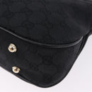 GUCCI Bamboo Shoulder Bag Leather Black Gold 137378 Auth 194670V-13