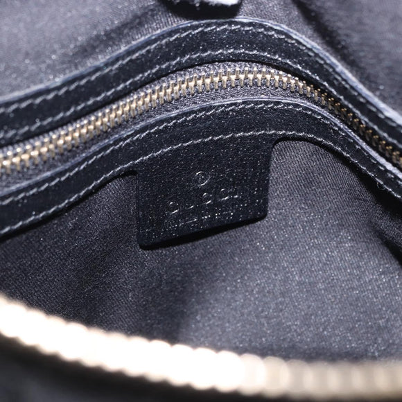 GUCCI Bamboo Shoulder Bag Leather Black Gold 137378 Auth 194670V