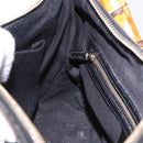 GUCCI Bamboo Shoulder Bag Leather Black Gold 137378 Auth 194670V-18