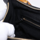GUCCI Bamboo Shoulder Bag Leather Black Gold 137378 Auth 194670V-19