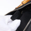 GUCCI Bamboo Shoulder Bag Leather Black Gold 137378 Auth 194670V-21