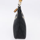 GUCCI Bamboo Shoulder Bag Leather Black Gold 137378 Auth 194670V-4