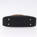 GUCCI Bamboo Shoulder Bag Leather Black Gold 137378 Auth 194670V-9