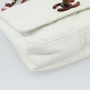 CHANEL Matelasse Chain Shoulder Bag Lamb Skin White CC Auth 194671V-14