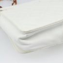 CHANEL Matelasse Chain Shoulder Bag Lamb Skin White CC Auth 194671V-16