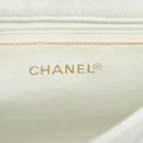 CHANEL Matelasse Chain Shoulder Bag Lamb Skin White CC Auth 194671V-18