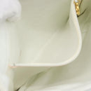 CHANEL Matelasse Chain Shoulder Bag Lamb Skin White CC Auth 194671V-22