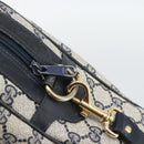 GUCCI GG Supreme Sherry Line Boston Bag PVC 2way Navy Gold Auth 194672V-14