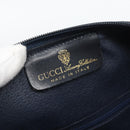 GUCCI GG Supreme Sherry Line Boston Bag PVC 2way Navy Gold Auth 194672V-16