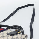 GUCCI GG Supreme Sherry Line Boston Bag PVC 2way Navy Gold Auth 194672V-8