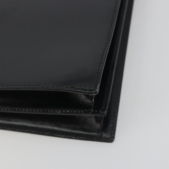 CELINE Hand Bag Leather Black Gold Auth 194674A