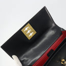 CELINE Hand Bag Leather Black Gold Auth 194674A-16