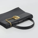 CELINE Hand Bag Leather Black Gold Auth 194674A-6