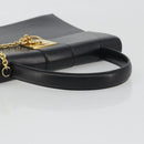 CELINE Hand Bag Leather Black Gold Auth 194674A-7