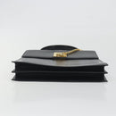 CELINE Hand Bag Leather Black Gold Auth 194674A-9