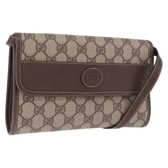 GUCCI GG Supreme Shoulder Bag PVC Beige Gold 004 89 0265 Auth 194677