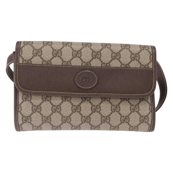 GUCCI GG Supreme Shoulder Bag PVC Beige Gold 004 89 0265 Auth 194677