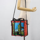 BALENCIAGA Bazaar Shopper Hand Bag Leather 2way Red Silver 443096 Auth 194679SAM-25