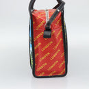 BALENCIAGA Bazaar Shopper Hand Bag Leather 2way Red Silver 443096 Auth 194679SAM-4