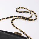CHANEL Matelasse Chain Shoulder Bag Lamb Skin 2way Black Gold CC Auth 194687SAM-10