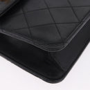CHANEL Matelasse Chain Shoulder Bag Lamb Skin 2way Black Gold CC Auth 194687SAM-12