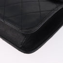 CHANEL Matelasse Chain Shoulder Bag Lamb Skin 2way Black Gold CC Auth 194687SAM-13
