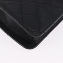 CHANEL Matelasse Chain Shoulder Bag Lamb Skin 2way Black Gold CC Auth 194687SAM-14