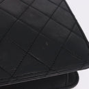 CHANEL Matelasse Chain Shoulder Bag Lamb Skin 2way Black Gold CC Auth 194687SAM-16