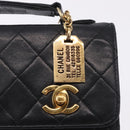 CHANEL Matelasse Chain Shoulder Bag Lamb Skin 2way Black Gold CC Auth 194687SAM-17
