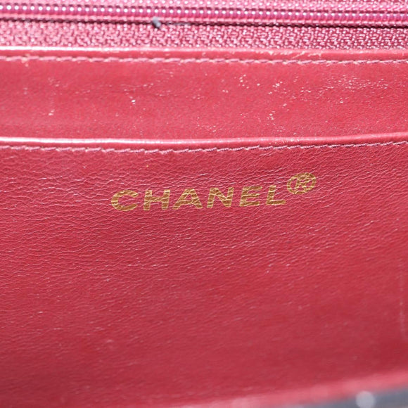 CHANEL Matelasse Chain Shoulder Bag Lamb Skin 2way Black Gold CC Auth 194687SAM