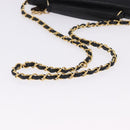 CHANEL Matelasse Chain Shoulder Bag Lamb Skin 2way Black Gold CC Auth 194687SAM-9