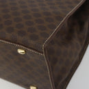 CELINE Macadam Canvas Hand Bag PVC Leather Brown Gold Auth 194691-10