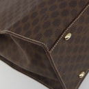 CELINE Macadam Canvas Hand Bag PVC Leather Brown Gold Auth 194691-11