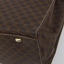 CELINE Macadam Canvas Hand Bag PVC Leather Brown Gold Auth 194691-12