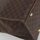 CELINE Macadam Canvas Hand Bag PVC Leather Brown Gold Auth 194691-13