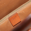 CELINE Macadam Canvas Hand Bag PVC Leather Brown Gold Auth 194691-14