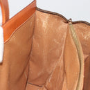 CELINE Macadam Canvas Hand Bag PVC Leather Brown Gold Auth 194691-16