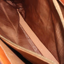 CELINE Macadam Canvas Hand Bag PVC Leather Brown Gold Auth 194691-19
