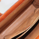 CELINE Macadam Canvas Hand Bag PVC Leather Brown Gold Auth 194691-20