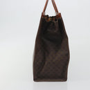 CELINE Macadam Canvas Hand Bag PVC Leather Brown Gold Auth 194691-4