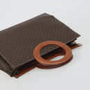CELINE Macadam Canvas Hand Bag PVC Leather Brown Gold Auth 194691-6