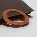 CELINE Macadam Canvas Hand Bag PVC Leather Brown Gold Auth 194691-7