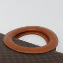 CELINE Macadam Canvas Hand Bag PVC Leather Brown Gold Auth 194691-8