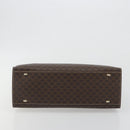 CELINE Macadam Canvas Hand Bag PVC Leather Brown Gold Auth 194691-9