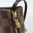 LOUIS VUITTON Damier Ebene Papillon Pouch LV Auth 194694V-10