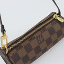 LOUIS VUITTON Damier Ebene Papillon Pouch LV Auth 194694V-6