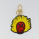 LOUIS VUITTON Porte Cles Face Leather Bag Charm LVxYK Yellow M01130 Auth 194698M-2