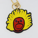 LOUIS VUITTON Porte Cles Face Leather Bag Charm LVxYK Yellow M01130 Auth 194698M-5